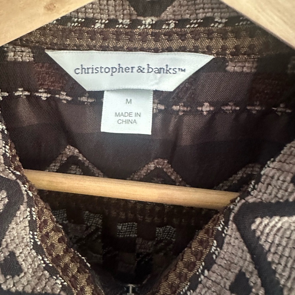 Christopher & Banks Neutral Color Patterned Jacket - Picture 4 of 4